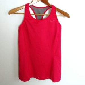 Nike Dri Fit Sport Raceback Top Bilding Padded Bra Women's Size M Neon Pink